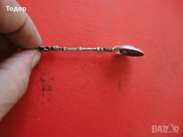 Сребърна лъжичка 2, снимка 4 - Антикварни и старинни предмети - 48426105