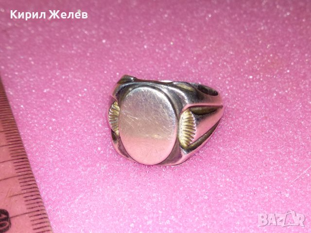 СТАР АРИСТОКРАТИЧЕН СРЕБЪРЕН ПРЪСТЕН ВИСОКА ПРОБА СРЕБРО 925 РЕТРО БИЖУ РЪЧНА ИЗРАБОТКА 41883, снимка 4 - Антикварни и старинни предмети - 44390497