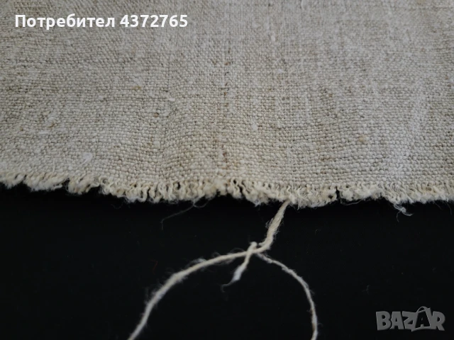 #120 Стар ръчно тъкан ленен плат , снимка 2 - Антикварни и старинни предмети - 51081224