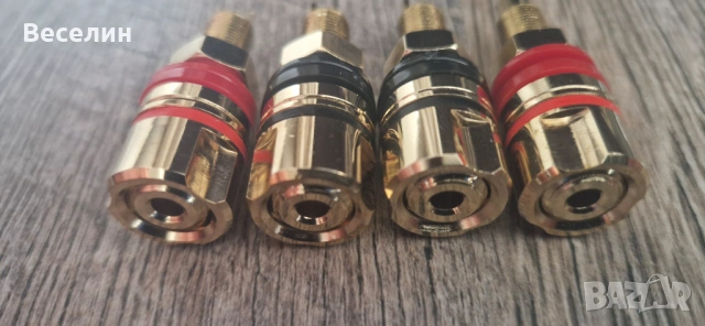 Позлатени изходни терминали за усилвател/тонколони, снимка 2 - Друга електроника - 53708355