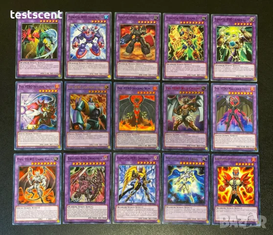 Yu-Gi-Oh! Evil Hero Deck Ready to Play готово за игра тесте Malicious Edge, снимка 3 - Карти за игра - 40283772