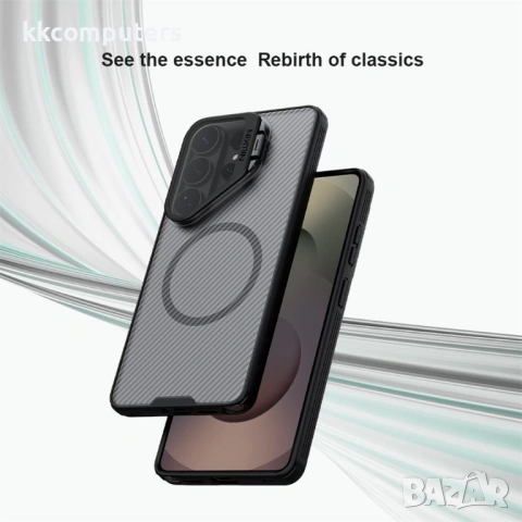 Магнитен Калъф NILLKIN Camshield Prop за Samsung Galaxy S26 Ultra - PC + TPU, Прозрачно Капаче за Ка, снимка 6 - Калъфи, кейсове - 53653643