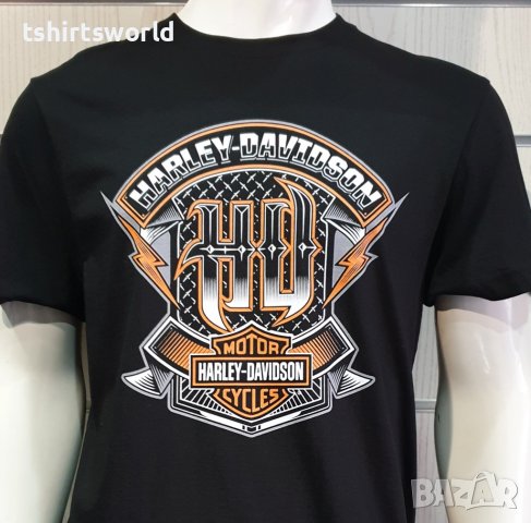 Нова мъжка тениска с дигитален печат HARLEY DAVIDSON, мотори в черен цвят, снимка 6 - Тениски - 38996321