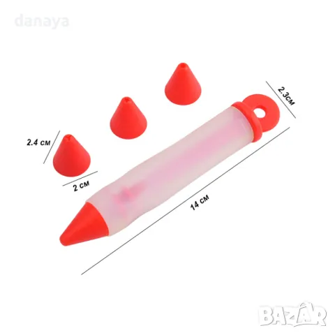 2246 Сладкарска писалка с накрайници за декориране и украса на сладкиши, снимка 7 - Прибори за хранене, готвене и сервиране - 33305432