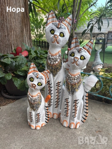 Котка от дърво 50см , снимка 11 - Статуетки - 28068091