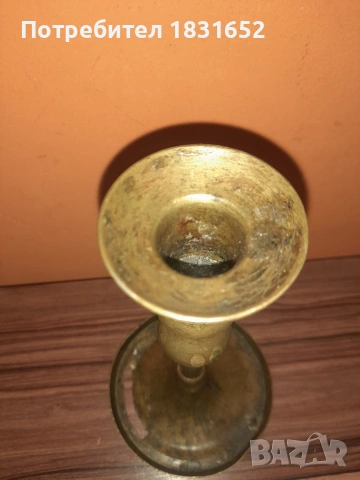 Стар бронзов свещник, снимка 7 - Колекции - 53564756