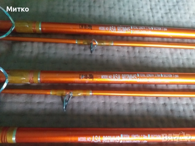  Пръчки плътно фибростъкло 2,70м с макари, снимка 5 - Въдици - 51100633