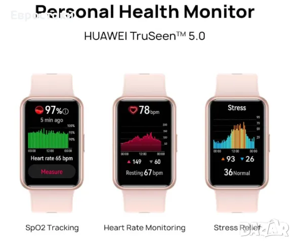 Смарт часовник Huawei - Watch Fit Special Edition, смарт гривна, 1.64'' AMOLED дисплей, цвят: розов , снимка 5 - Смарт гривни - 47780758