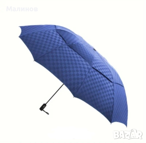 122см автоматичен сгъваем чадър с клапа за вятър, голям и лек чадър, компактен чадър