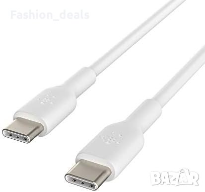Нови Belkin 2 броя USB-C към USB-C кабел за бързо зареждане телефон 1 метър, снимка 2 - Друга електроника - 42385591
