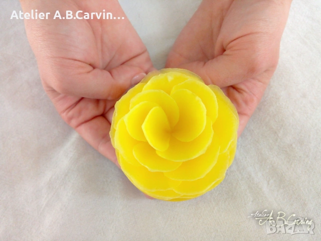 Декоративно сапунено цвете Бегония, уникален подарък за любим човек, снимка 3 - Декорация за дома - 53596262