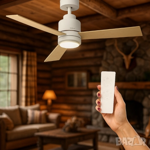 Таванен вентилатор с DC мотор, 45W и LED осветление - Brizy Bright Core, снимка 3 - Друга електроника - 51926852