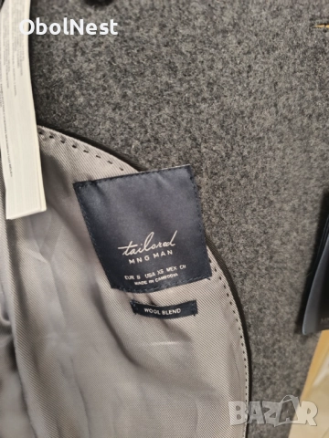 Мъжко палто MANGO WOOL BLEND (ново, с етикети), снимка 9 - Палта - 52410434