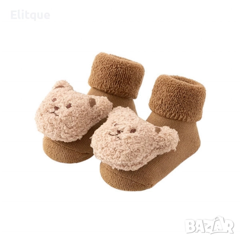 Неплъзгащи се бебешки чорапи с дизайн на мече - Незаменим комфорт и безопасност, снимка 6 - Бебешки чорапи - 52853478