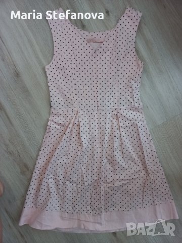 Розова рокля на точки , снимка 2 - Рокли - 41340132