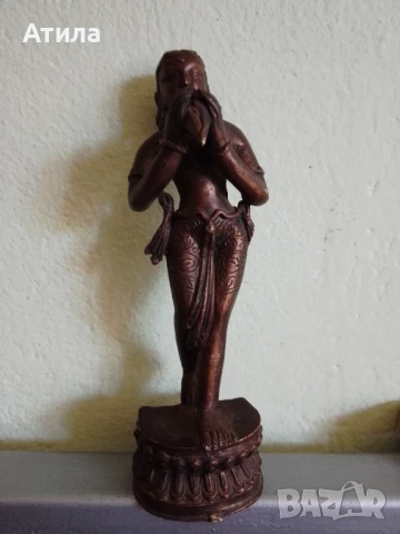 статуетка индия бронз 21/6 см, снимка 2 - Статуетки - 51188781