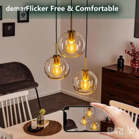 E27 Винтидж крушки G80 декоративни спирални LED сферични крушки, 4W 350lm, 3 броя, снимка 8 - Крушки - 49903301