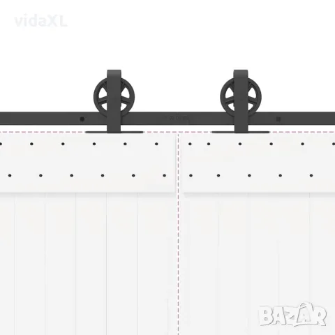 vidaXL Комплект механизъм за плъзгаща врата, 400 см, стомана, черен, снимка 10 - Железария - 56146970