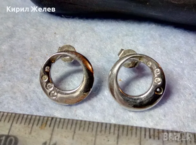 КРАСИВИ ФЕШЪН АРТ СРЕБЪРНИ ОБЕЦИ РОДИРАНО СРЕБРО 925 с ИНКРУСТИРАНИ МИНИАТЮРНИ ЦИРКОНИ 48570