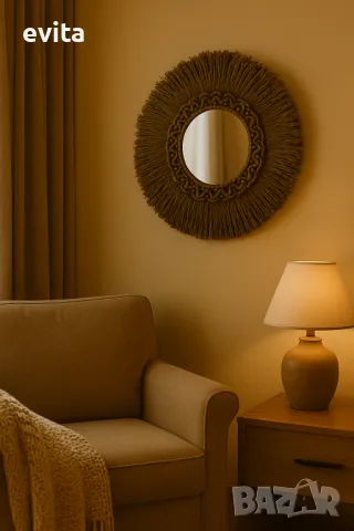 Ръчно изработено огледало в Бохо стил! , снимка 2 - Огледала - 50413096