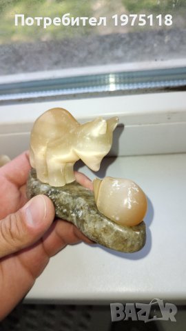 От 1960 та година Истински руски селенит ръчна изработка върху мрамор , снимка 2 - Антикварни и старинни предмети - 40522227