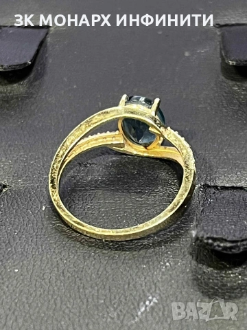Златен пръстен с камък, снимка 5 - Пръстени - 53252884