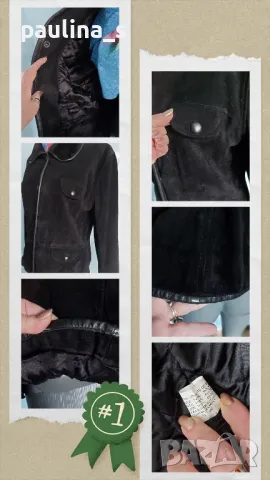 Два броя / Марков кожух от естествен велур "Etam" и "Enzo Cardinale" , снимка 3 - Палта, манта - 49037384