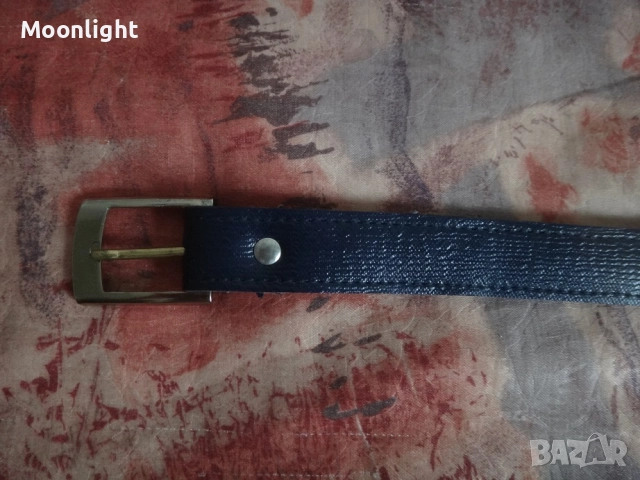 Син кожен колан, снимка 2 - Колани - 52954988