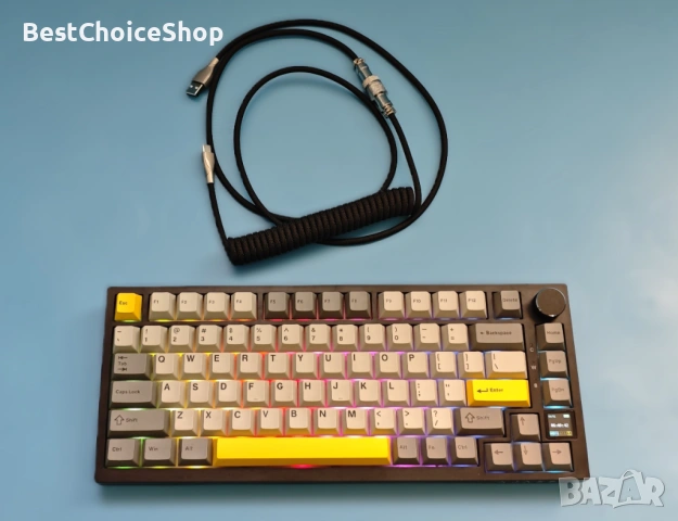 Ajazz AK820 Pro 75% Black/Grey Безжична механична геймърска клавиатура, снимка 4 - Клавиатури и мишки - 53841288