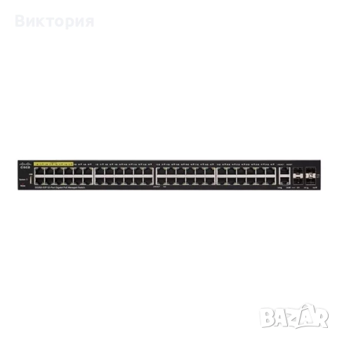 Суич Cisco SG350-52P, 1000Mbps, 48 порта, снимка 2 - Друга електроника - 51805949