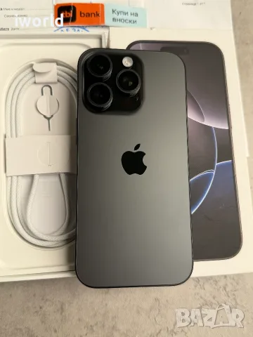 КАТО НОВ❗️24м Гар.❗️iPhone 16 Pro❗️ Лизинг от 24€/мес ❗️Black Titanium❗️ 128GB, снимка 4 - Apple iPhone - 56270803