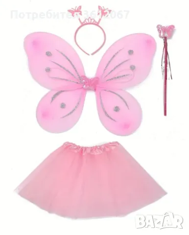 LED Детски карнавален комплект за момиче с крила на пеперуда с дистанционно ., снимка 3 - Други - 47962883