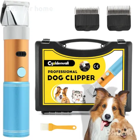 CGOLDENWALL Безжична машинка за подстригване на кучета 400 W