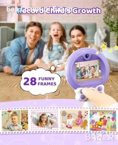 Нова Детска 1080P HD селфи камера, подарък за момичета 3-9 г. играчка, снимка 4 - Други - 48681250