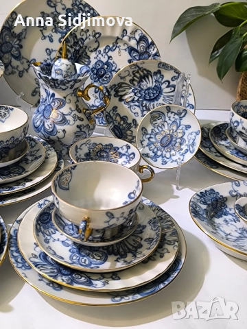 Руски порцелан ЛФЗ сервиз за чай , снимка 3 - Сервизи - 52252368