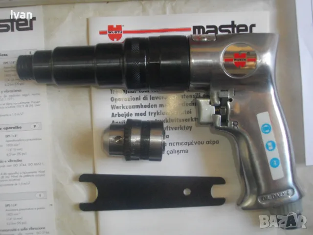 Пневматична винтонавивна машина винтоверт Професионален НОВ Пълен Комплект 2 патронника WURTH DPS1/4