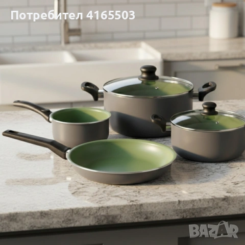 Комплект съдове Michelino Lara – 6 Части с незалепващо Pfluon покритие и турбо индукция