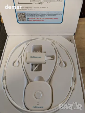 Безжични слушалки Holdsound за слушане на телевизия, с предавател, снимка 11 - Слушалки и портативни колонки - 50272363