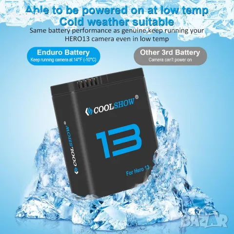 COOLSHOW HERO13 Enduro Акумулаторни батерии 3 броя, 2100mAh и 3-канално зарядно, снимка 4 - Друга електроника - 48835973