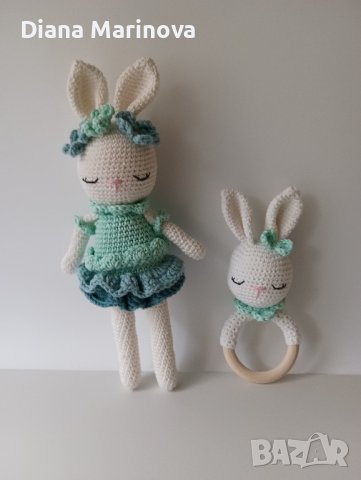 Плетени бебешки дрънкалки, гризалки, чесалки, детска играчка, подарък за бебе, снимка 9 - Дрънкалки и чесалки - 41223982