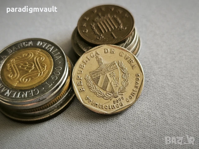 Монета - Куба - 25 центавос | 2000г., снимка 2 - Нумизматика и бонистика - 50675924