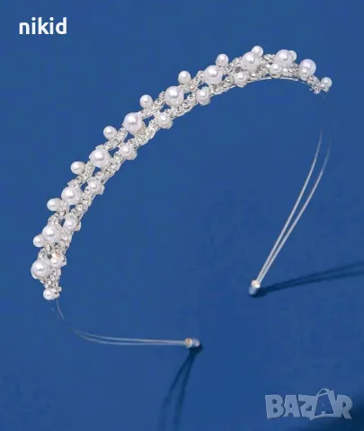 детска дамска диадема венец за коса глава с перли перлички, снимка 3 - Аксесоари за коса - 15746703