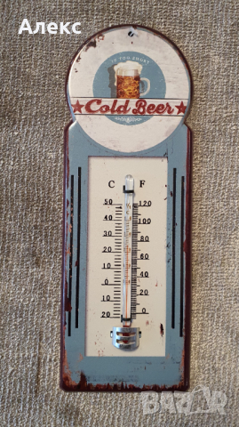 Метална ретро табела–Термометър, 29см, снимка 3 - Градински мебели, декорация  - 36502379