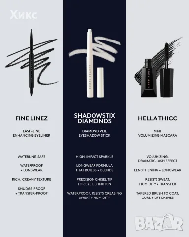 Fenty Beauty – Smoke 'N Diamonds Eye Trio , снимка 2 - Декоративна козметика - 56161877