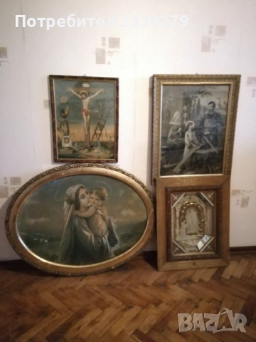 Стари икони в красиви дървени рамки., снимка 2 - Икони - 37870508