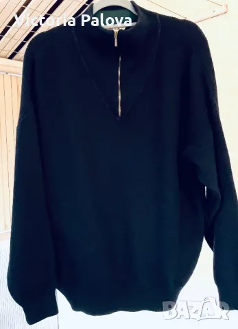 Качествен пуловер унисекс HESSNATUR тройер яка с цип, снимка 4 - Пуловери - 48802369