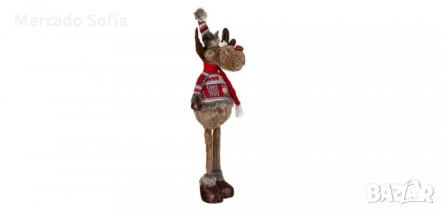 Коледен декоративен елен с жилетка, 80см , снимка 2 - Декорация за дома - 34744449