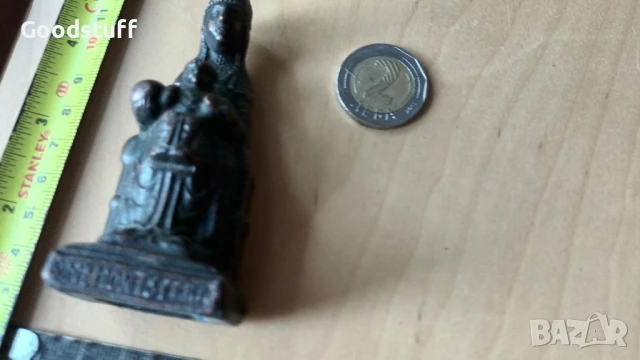 Фигурка,Богородица,медна, надписи,винтидж,, снимка 3 - Антикварни и старинни предмети - 50586496