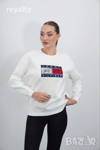 Tommy Hilfiger Памучна Бяла Дамска Блуза , снимка 4 - Блузи с дълъг ръкав и пуловери - 52055224