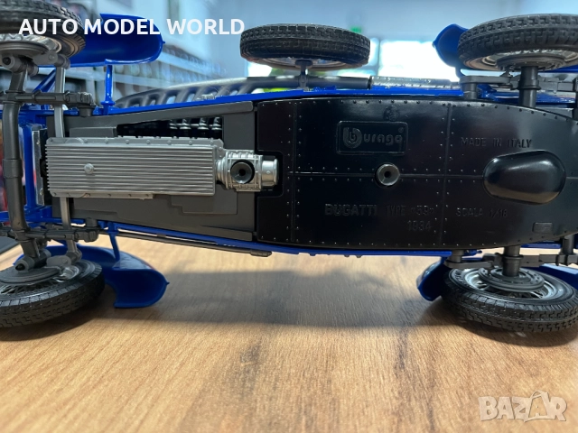 BBURAGO метална колекционерска количка BUGATTI TYPE 59 1934г. 1:18, снимка 4 - Колекции - 52324698